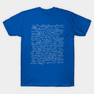 Signatures from Declaration of Independence John Hancock 4th of July T-Shirt